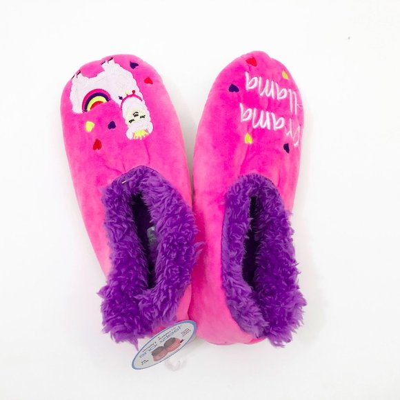 NWT  Snoozies Women's Drama LLama Non Skid Slippers Medium 7/8 - Picture 4 of 6